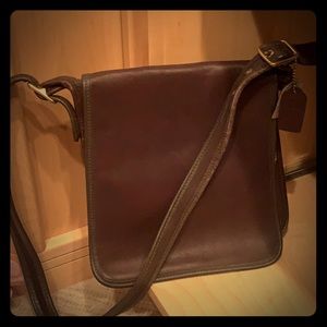 Coach brown leather original messenger bag